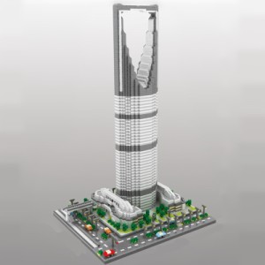 Yz070世界的に有名な建築キングダムタワー3Dモデル4692pcsDiyミニダイヤモンドブロックレンガ建物のおもちゃ子供用ボックスなし