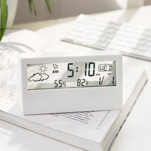 カレンダー付き電気Lcdデスク目覚まし時計デジタル温度湿度現代のホームオフィス時計