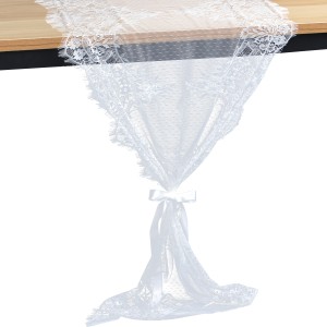 55センチメートル* 300センチメートルエレガントな花のレーステーブルランナー白いテーブルのフラグ結婚式の装飾のためのまつげのエッジ