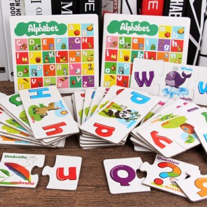 子供の英語の手紙アルファベットのパズルのゲームカード認知教育学習のおもちゃ