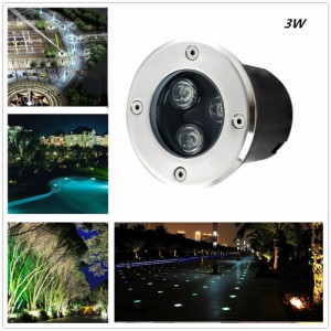 3W IP67ラウンドLEDの埋設されたライト地上のランプ屋外道の方法ガーデンの芝生の装飾