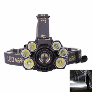 7LED明るいヘッドライトフォーカスキャンプランプUSB充電ランプ夜間釣り屋外活動