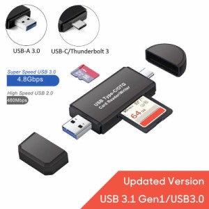 MacBookのAndroid用3 USBのタイプCのUSB C TFのSDカードリーダーアダプター3