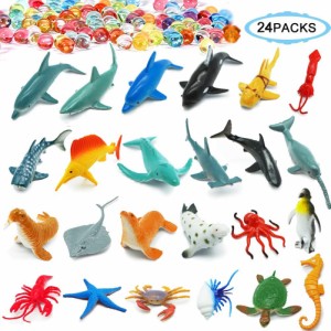 24pcs /セット子供ミニ海洋動物モデルおもしろゲーム教育玩具ギフト
