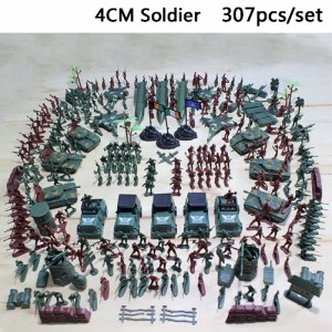 307pcs / lot軍用プラスチック兵士のモデル玩具陸軍メンズフィギュアアクセサリーキット装飾プレイセット