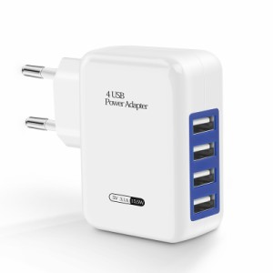 4ポートユニバーサルウォールUSB充電器アダプター携帯電話充電5V / 3AアップルiPhone 8 7 iPad充電用サムスン高速充電