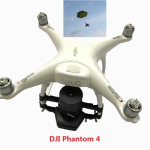 DJIクアドコプターファントム4または3ドローンパラシュート用自動脱出システムパラシュート