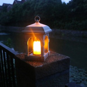 屋外ソーラー駆動防水シミュレートスイングキャンドルライトナイトランプの装飾景観ランプ