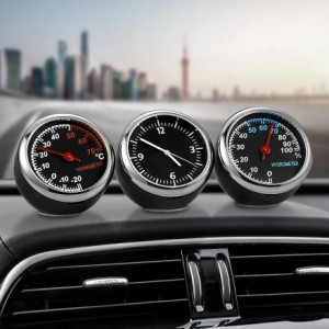 ミニ車の自動車デジタル時計自動腕時計自動車温度計湿度計装飾装飾時計