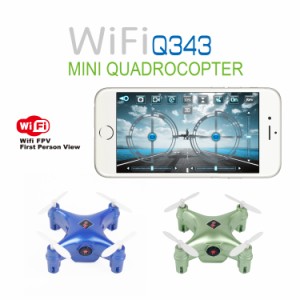 WLtoys Q343ミニWIFI FPV 0.3MPカメラ高度保留モード2.4G 4CH 6軸RCドローンクアドコプター