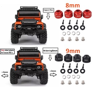 1/10 TRAXXAS TRX-4 TRX4 RCトラック用8MM / 9MMワイドアダプターセット