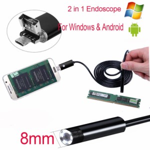 1インチHD防水6LEDs 7/8ミリメートルマイクロUSB Androidの内視鏡検査カメラで2