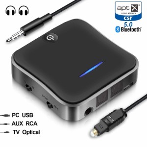 Bluetooth 5.0オーディオトランスミッタレシーバCSR8675 Aptx HDアダプタオプティカルToslink / 3.5mm AUX / SPDIFカーTVヘッドフォン