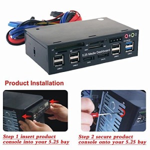 USB 3.0ハブ多機能eSATA SATAポート内蔵カードリーダーPCメディアフロントパネルオーディオfor SD MS CF TF M2 MMCメモリーカード