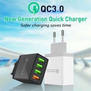 4ポート高速急速充電QC 3.0 USBハブ壁充電器電源アダプタ