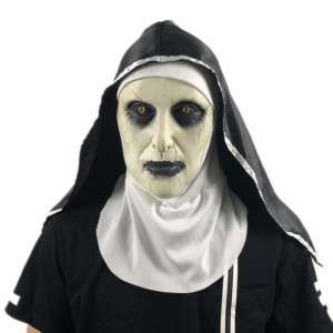 修道女のマスクハロウィーンパーティースカーフ付きの手品のバラク怖いラテックスマスク
