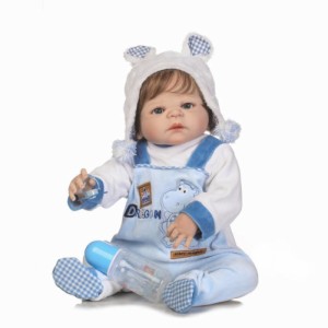 23インチシミュレーションフルシリコン新生児男の子人形ライフスタイル王子赤ちゃん教育玩具スーパーソフト赤ちゃんコンフォートヘルパー