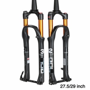 BOLANY MTBフロントフォーク27.5 / 29インチサスペンションフォークロックストレートテーパードマグネシウム合金スルーアクスル自転車Acc