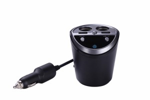 カップ型デュアルUSB車の充電器Bluetoothハンズフリー電話車Bluetooth MP3プレーヤー