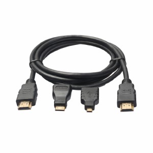 HD 3 In 1 HDMI-HDMIミニHDMIマイクロHDMIケーブルV1.4 Xbox 360 HDTV 1080Pモバイル用金メッキアダプターコンバーター