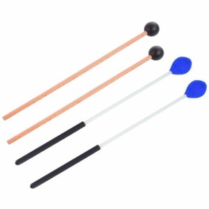 4本マリンバマレット糸+ラバーヘッドドラムスティック用パーカッションベルグロッケンシュピールマリンバ楽器
