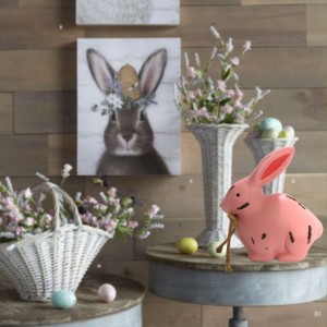 イースター木製ウサギ飾り3Dバニーイースターエッグホームオフィスコーヒーデコレーション