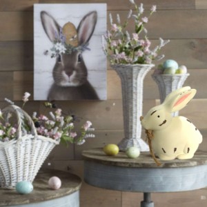 イースター木製ウサギ飾り3Dバニーイースターエッグホームオフィスコーヒーデコレーション