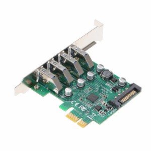 マザーボード用の4つのPCI-EポートからUSB HUB 3.0 PCI Express 5 Gbps拡張カードアダプター