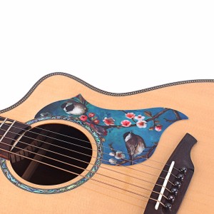 ユニバーサルフォークアコースティックギターピックガードラブバードパターンピックガードステッカー40-41インチギター用