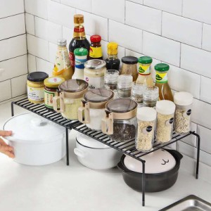 鉄の貯蔵の棚の引き込み式の調節可能な皿のスパイスの棚の台所食器棚のオルガナイザーの立場