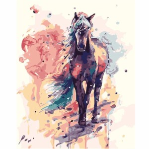 家の壁の装飾のためのDiyデジタル油絵カラフルな馬の絵