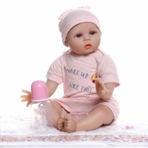 リアルな生まれ変わった赤ちゃんの人形の女の子青い目のシリコーンの模擬人形の子供の誕生日プレゼント
