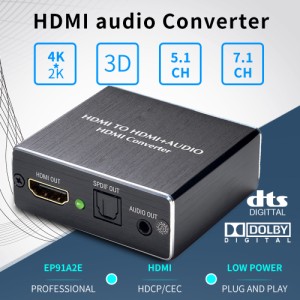 HDMI to HDMI + AUTO + HDMIコンバーター4K HDオーディオビデオスプリッターコンバーター