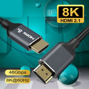 HDMI2.1ケーブル高速8K / 60Hz 48Gbps 3Dオス-オスHDMIケーブルコード（PS4 HD TVボックスプロジェクターケーブル用）4K 8KHDMIケーブル2