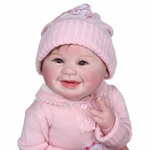 55センチかわいいスマイルフェイス人形シリコーン子供シミュレーションプレイメイト生まれ変わる赤ちゃんソフトフルシリコーンボディ