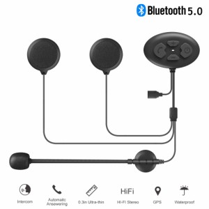 Bluetooth 5.0ヘッドセットオートバイヘルメットインターホンIp65防水1000mインターホンヘッドセット