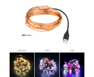 LEDストリングライトUSB銅線フレキシブルランプクリスマスデコレーション