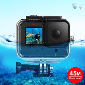 GoProHERO9用バックルベーシックマウントとネジ付き防水ハウジング保護ケースブラック45m