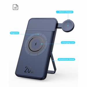 3-in-1 ワイヤレスパワーバンク 磁気充電器 スタンドタイプ Iphone14magsafeに対応した急速充電デバイス