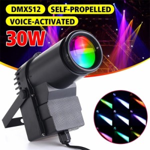 30W LED ボールパーティーライト スタンド付き DMX512 音声制御 360°回転ステージ ストロボランプ スポットライト (5.12 x 3.54 x 3.94)