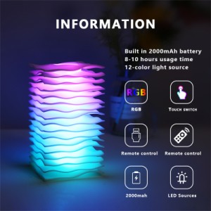 カラフルな夜の光寝室の装飾 USB 充電式調節可能な色 LED デスクランプリモコン付きキッズルーム用