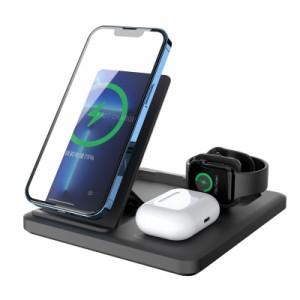 Airpods Pro Iwatch Iphone 14 13 12 11 X Samsungと互換性のある3 In 1ワイヤレス充電器スタンド充電ドッキングステーション