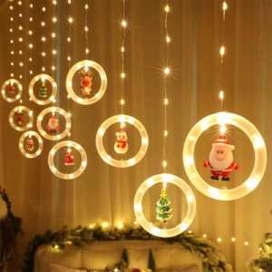 クリスマスストリングライト防水サンタフェアリーライトハンギングオーナメントクリスマスツリーの装飾用屋内屋外