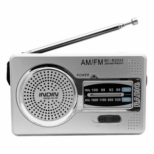 BC-R2033 ラジオ AM FM 電池式ポータブルラジオ最高の受信最長持続緊急ハリケーンランニングウォーキングホーム