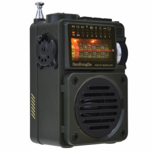 HRD-700 ラジオ AM/FM/SW 充電式ポータブルミニラジオ、格納式アンテナ付き TFCard スロット音楽プレーヤー