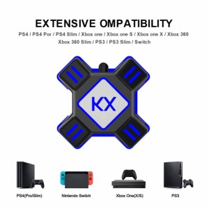 KxUsbゲームコントローラーアダプターコンバータービデオゲームコンバーターゲームパッドからキーボードマウスへの変換ボックススイッチ/