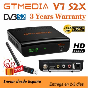 Fta Gtmedia V7 S2x Dvb-s2 Satellite Receiver with Usb 1080p Full Hd Support Biss Auto Scroll V7hd Upgrade Wifi Digital Receiver