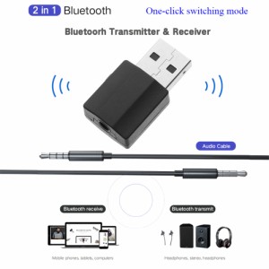 ミニ 3.5mm Aux ステレオ ワイヤレス Bluetooth 対応 5.0 アダプター カー ミュージック レシーバー トランスミッター テレビ用