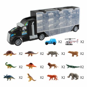 子供のための動物恐竜輸送車両両面トレーラーギフト玩具