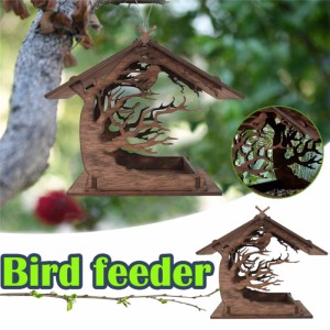 庭の庭の装飾のための木製の鳥の餌箱Diy屋外吊り下げ組み立て巣箱ペット用品